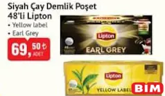 LİPTON YELLOW LABEL/EARL GREY ÇAY DEMLİK POŞET 48'Lİ